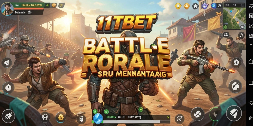 Screenshot gameplay 11TBET yang menunjukkan aksi Battle Royale seru.