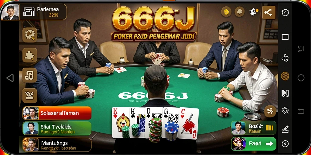 Tampilan gameplay Poker yang seru dan menarik di 666J.