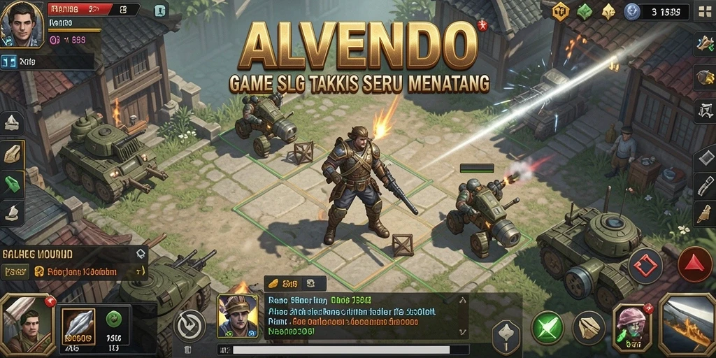 Tampilan gameplay ALVENDO yang penuh strategi dan aksi.