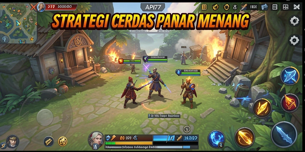 Tangkapan layar gameplay API77 yang menampilkan pertempuran strategis.