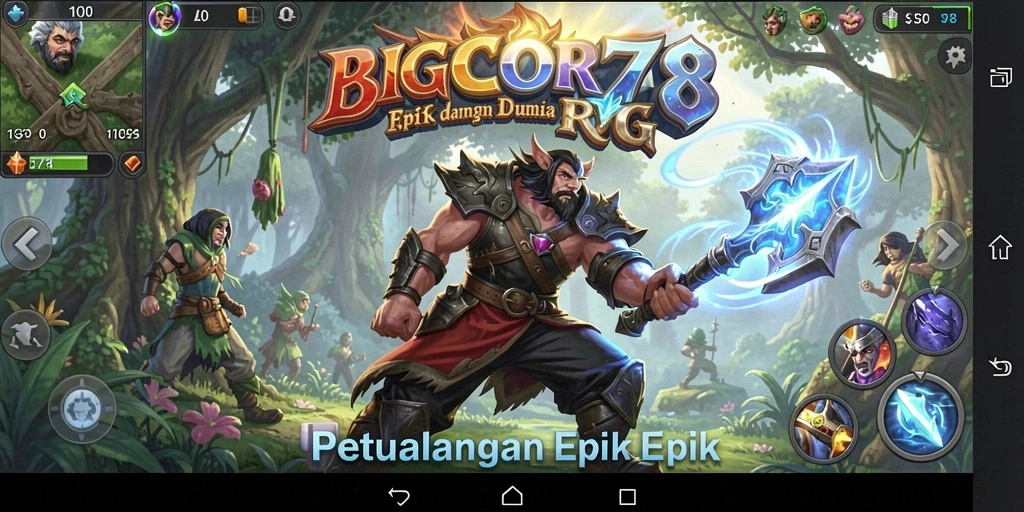 Tangkapan layar <strong>BIGCOR78</strong> menunjukkan pertempuran epik dalam dunia RPG yang memukau.