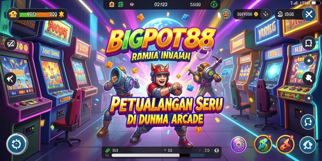 Screenshot menunjukkan aksi gameplay menarik BIGPOT88 di dunia arcade.