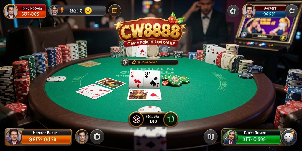 Tampilan gameplay poker yang seru dan menarik di CW8888.