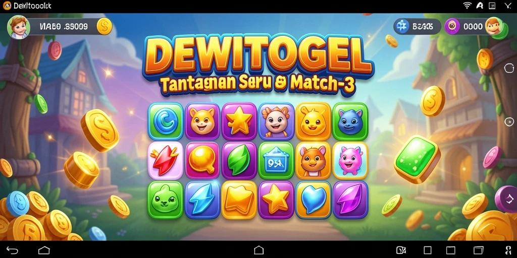 Screenshot gameplay DEWITOGEL menampilkan aksi seru mencocokkan bola warna-warni.