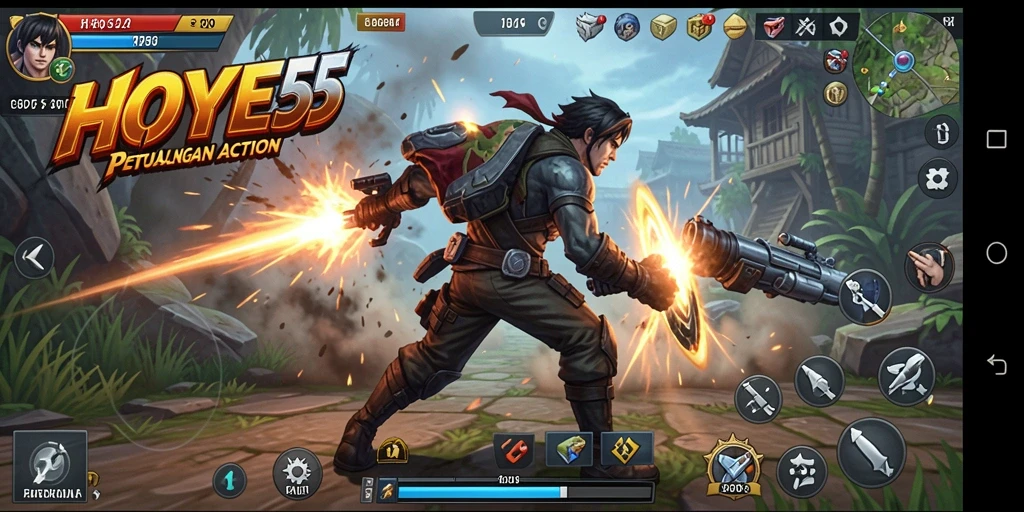 Tampilan gameplay HOYE55 yang mendebarkan dan penuh aksi.
