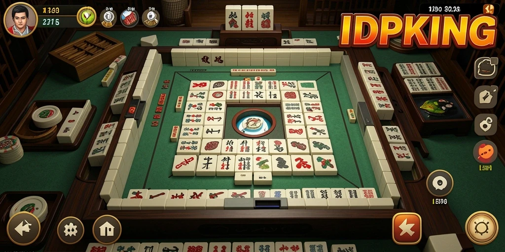 Screenshot gameplay IDPKING menampilkan pengalaman bermain Mahjong yang seru dan menantang.