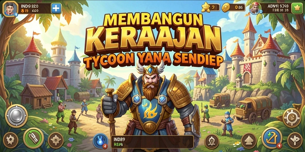 Tampilan gameplay menarik IND89 dalam membangun kerajaan Tycoon.