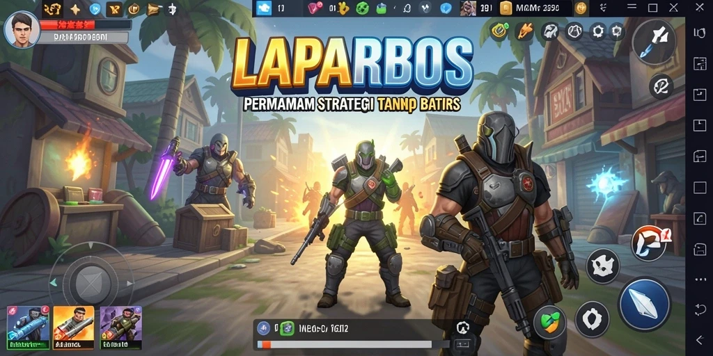 Screenshot utama LAPARBOS menampilkan aksi pertempuran yang mendebarkan dalam gameplay SLG.