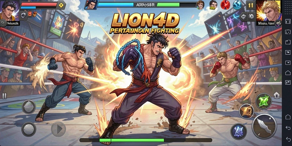 Gameplay seru dalam LION4D, pertarungan yang menegangkan.