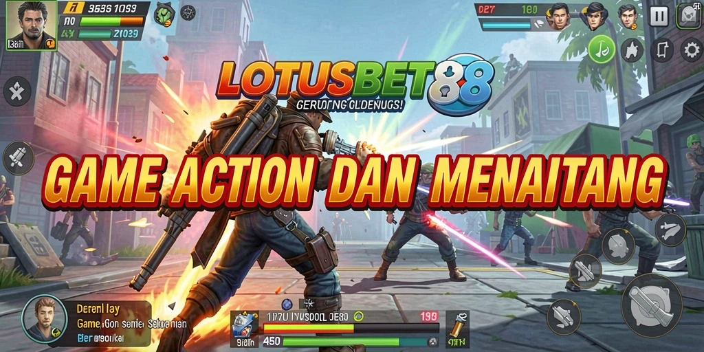 Tampilan gameplay seru dengan aksi mendebarkan LOTUSBET88.