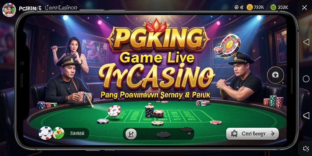 Screenshot PGKING menampilkan dealer langsung dalam suasana kasino yang menegangkan.