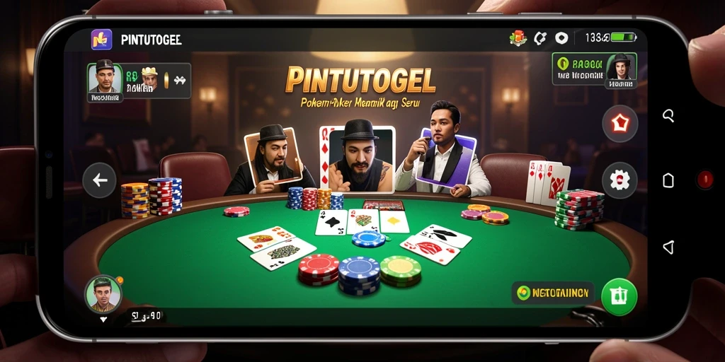 Tampilan antarmuka gameplay Poker PINTUTOGEL yang menarik.