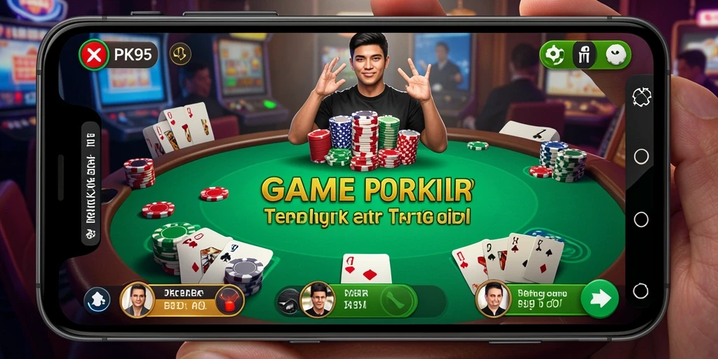 Screenshot gameplay PK95 menampilkan momen mendebarkan saat bermain Poker.