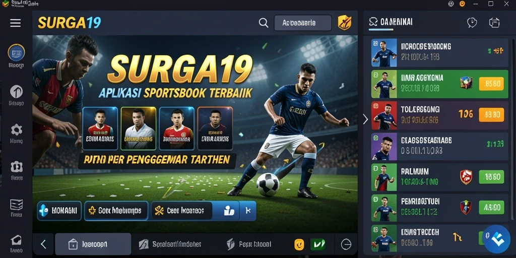 Tampilan gameplay menarik aplikasi Sportsbook SURGA19.