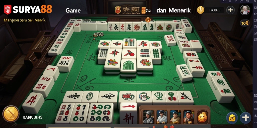 Tampilan gameplay Mahjong yang menarik dan interaktif dari SURYA88.