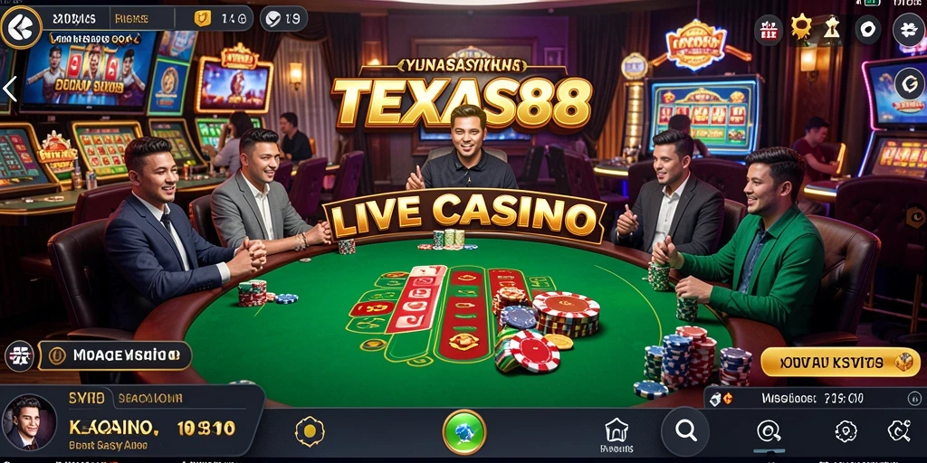 Tampilan gameplay Live Casino TEXAS88 yang menarik.